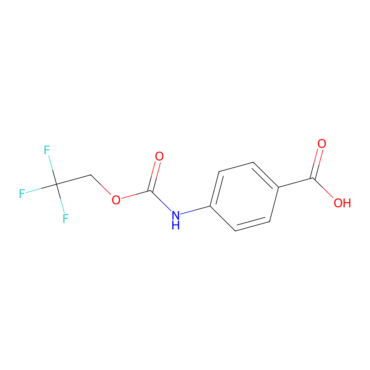 4-{[(2,2,2-Trifluoroethoxy)carbonyl]amino}benzoic acid molecular structure, CAS 1307286-32-3