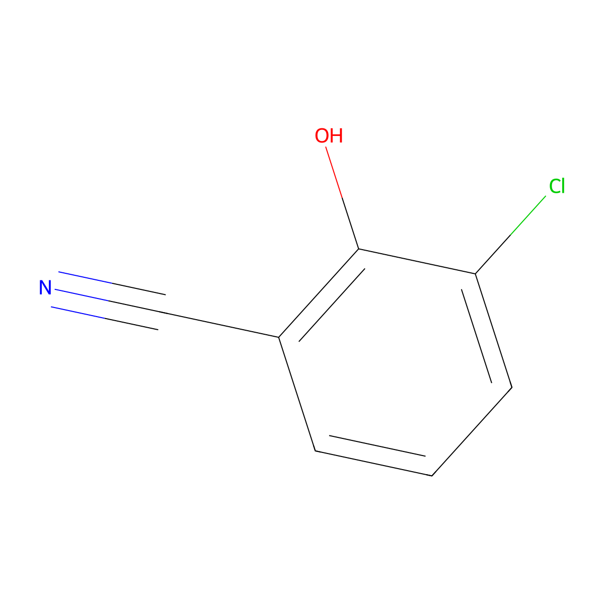 3-Chloro-2-hydroxybenzonitrile molecular structure, CAS 13073-27-3