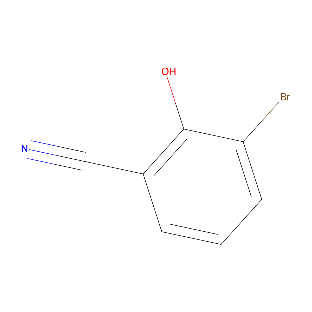 3-Bromo-2-hydroxybenzonitrile molecular structure, CAS 13073-28-4