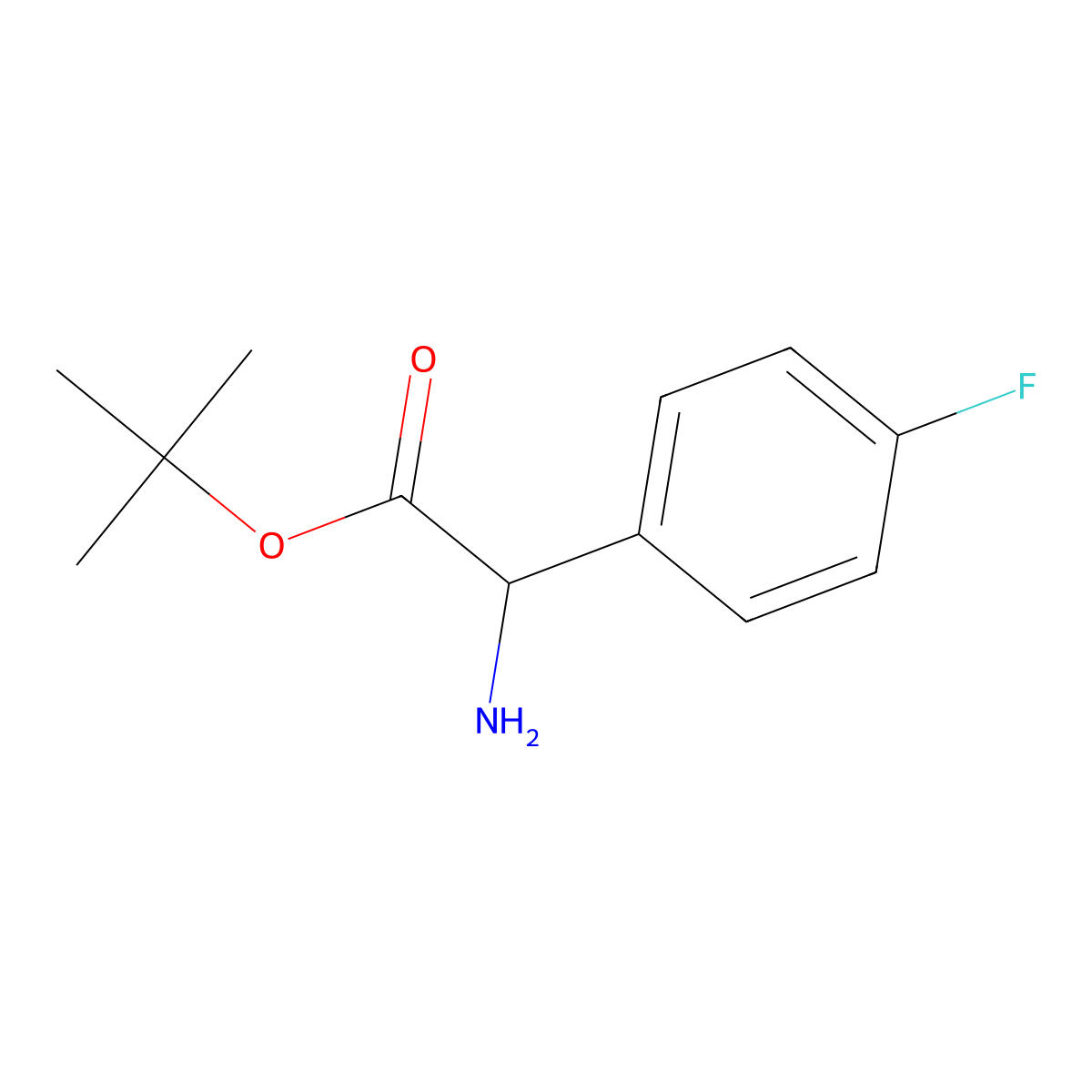 tert-butyl (2S)-2-amino-2-(4-fluorophenyl)acetate molecular structure, CAS 1307307-55-6