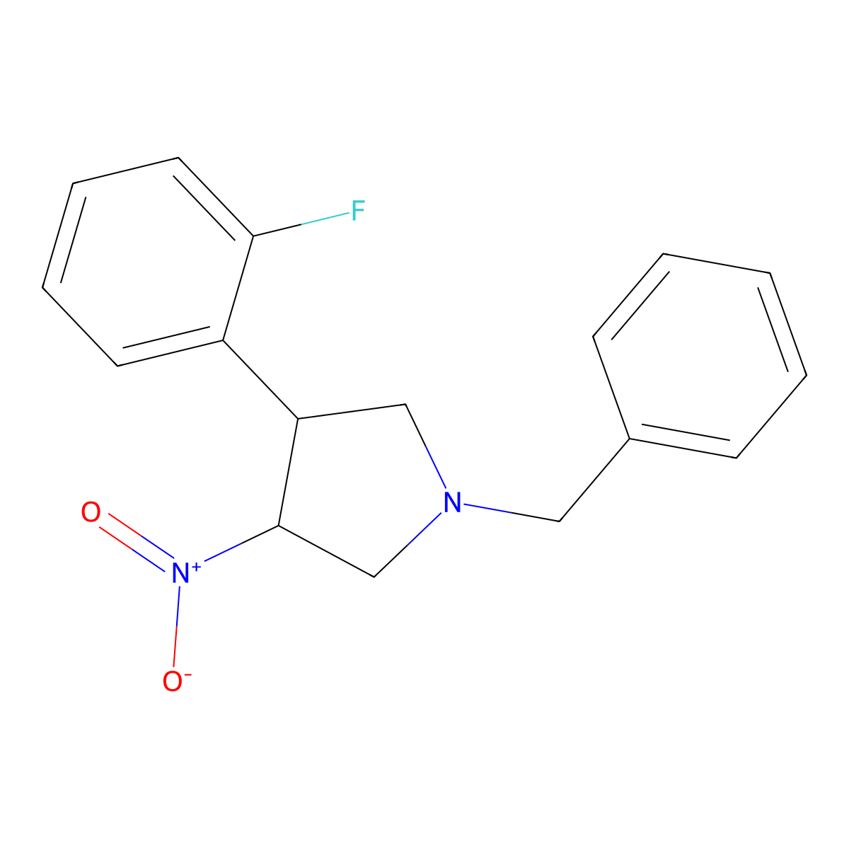 Trans-1-benzyl-3-(2-fluorophenyl)-4-nitropyrrolidine molecular structure, CAS 1307316-14-8