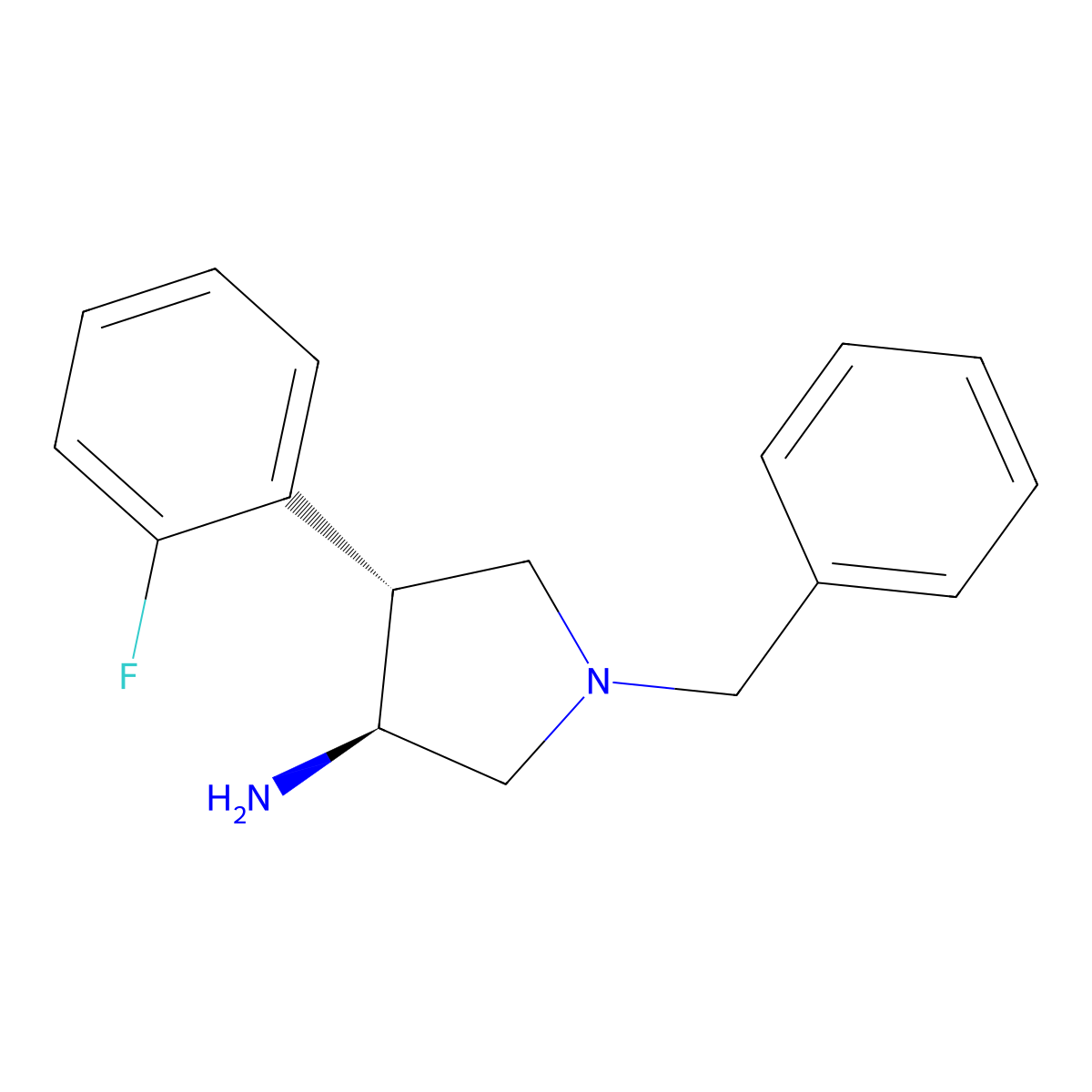 (3S,4R)-1-Benzyl-4-(2-fluorophenyl)pyrrolidin-3-amine molecular structure, CAS 1307316-16-0