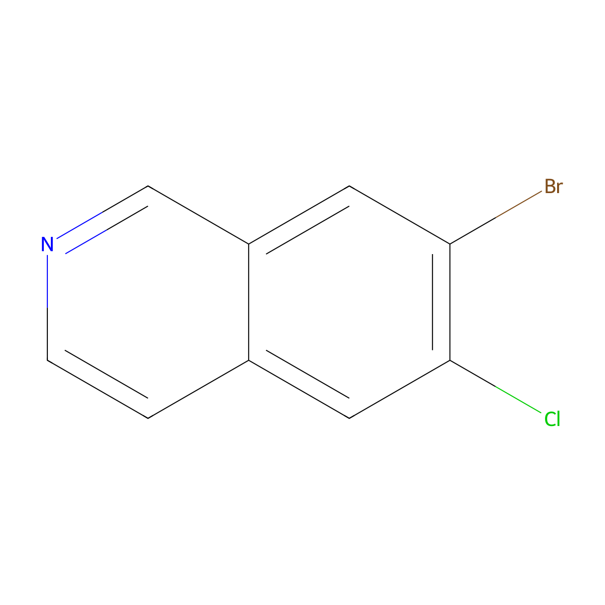7-Bromo-6-chloroisoquinoline molecular structure, CAS 1307316-83-1