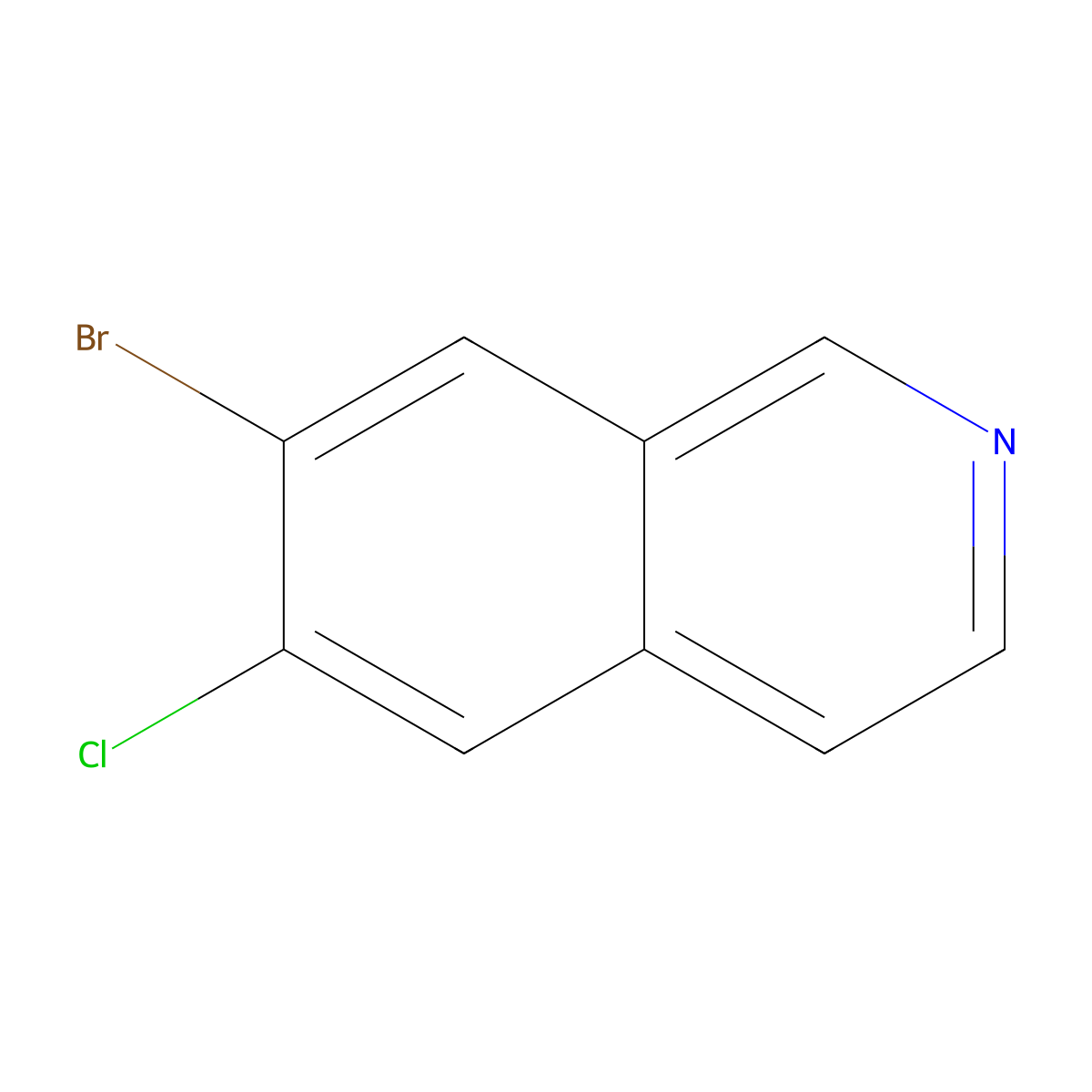 7-Bromo-6-chloroisoquinoline molecular structure, CAS 1307316-83-1