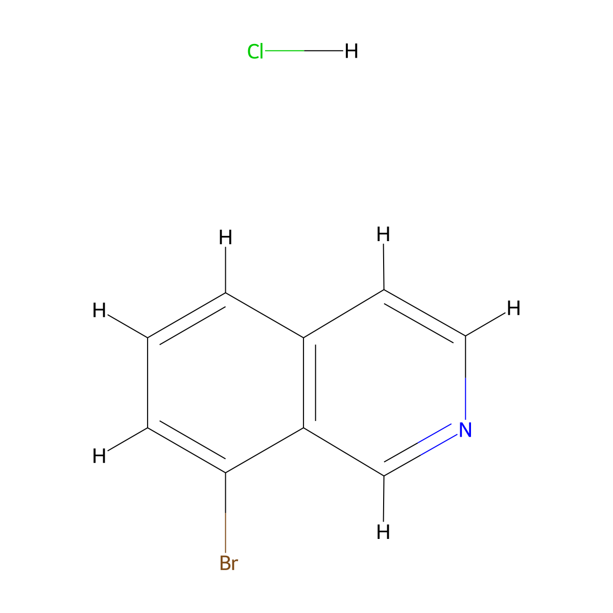 8-Bromoisoquinoline Hydrochloride molecular structure, CAS 1307316-93-3