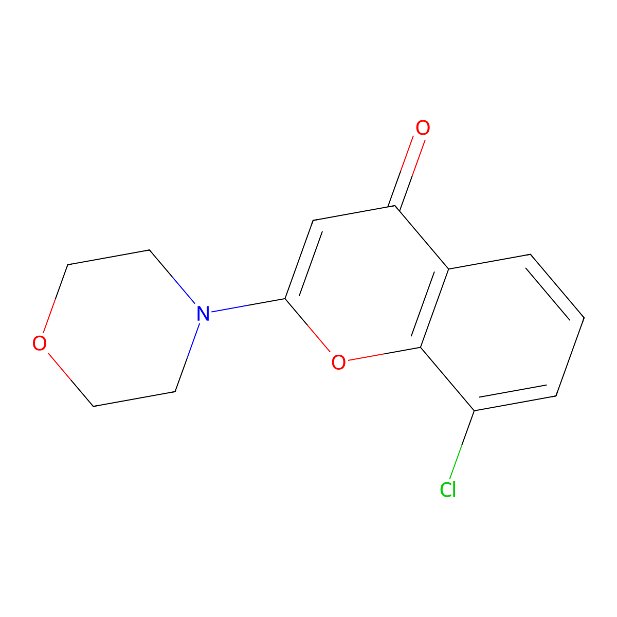 8-Chloro-2-(4-morpholinyl)-4H-1-benzopyran-4-one molecular structure, CAS 130735-59-0
