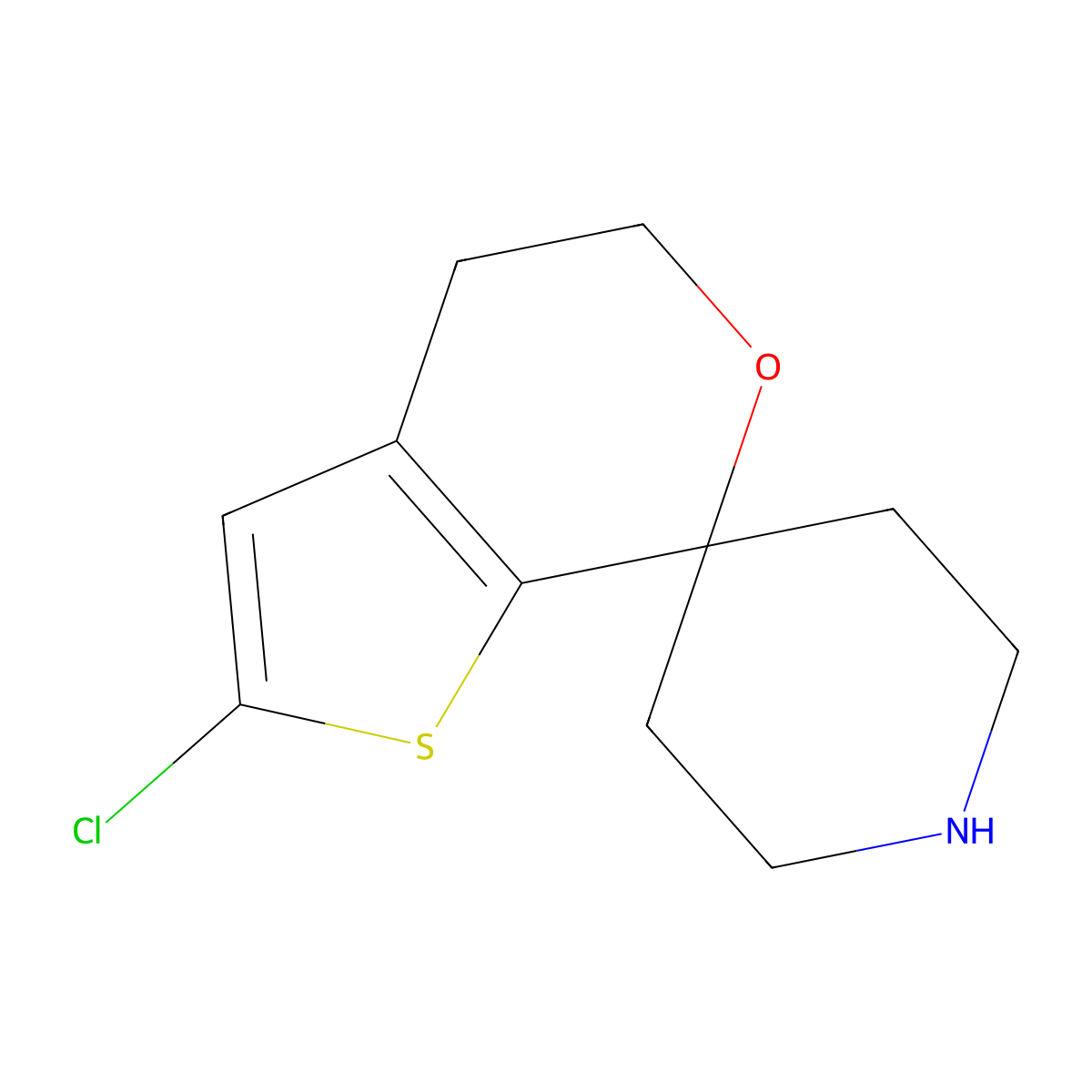 2'-Chloro-4',5'-dihydrospiro[piperidine-4,7'-thieno[2,3-c]pyran] molecular structure, CAS 1307381-31-2