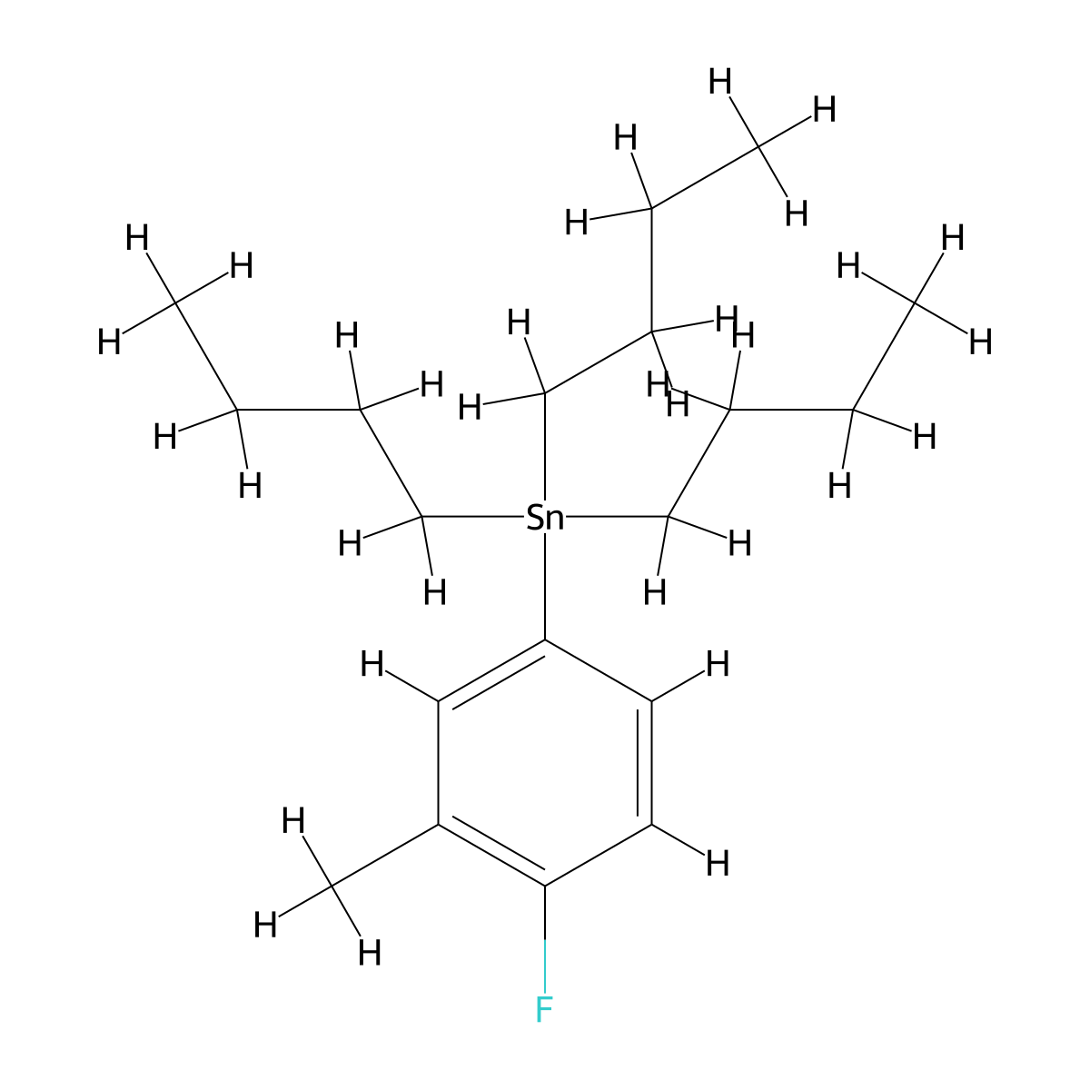 Tributyl(4-fluoro-3-methylphenyl)stannane molecular structure, CAS 130739-96-7