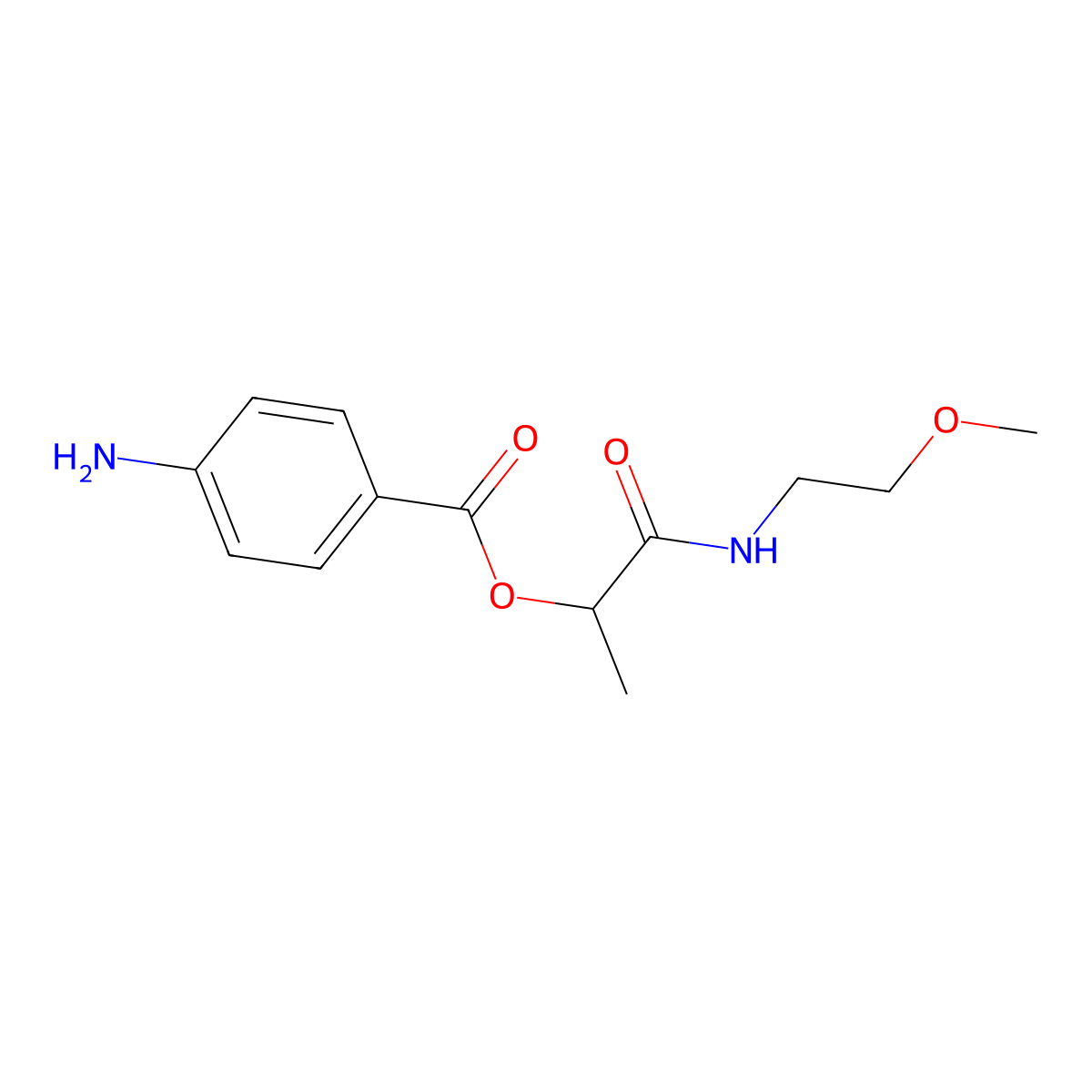 1-[(2-Methoxyethyl)carbamoyl]ethyl 4-aminobenzoate molecular structure, CAS 1307397-96-1
