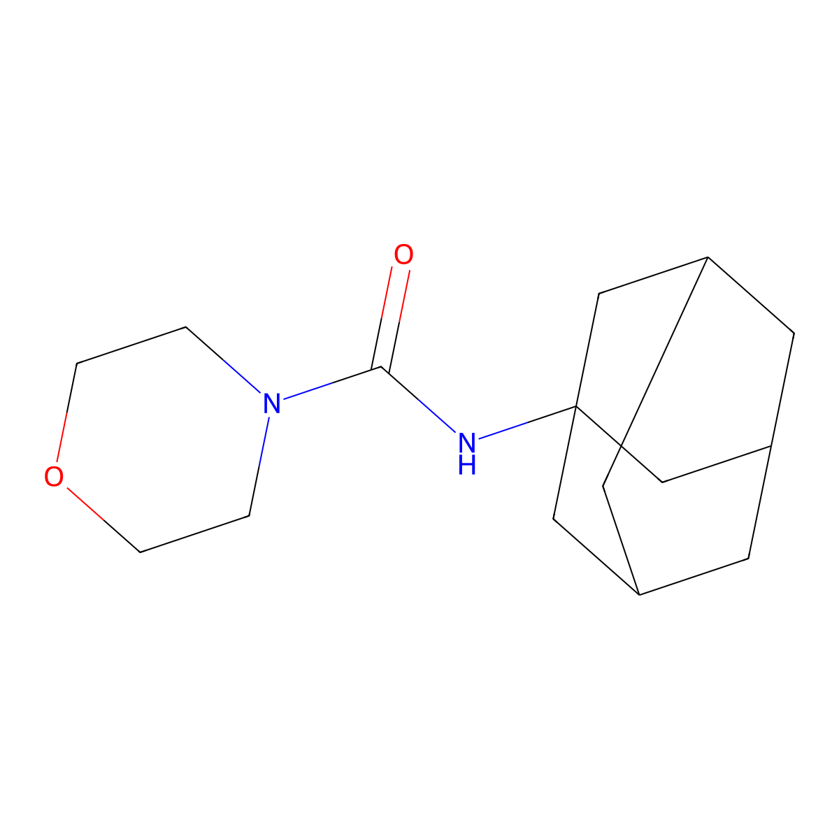 N-(1-adamantyl)morpholine-4-carboxamide molecular structure, CAS 13074-27-6