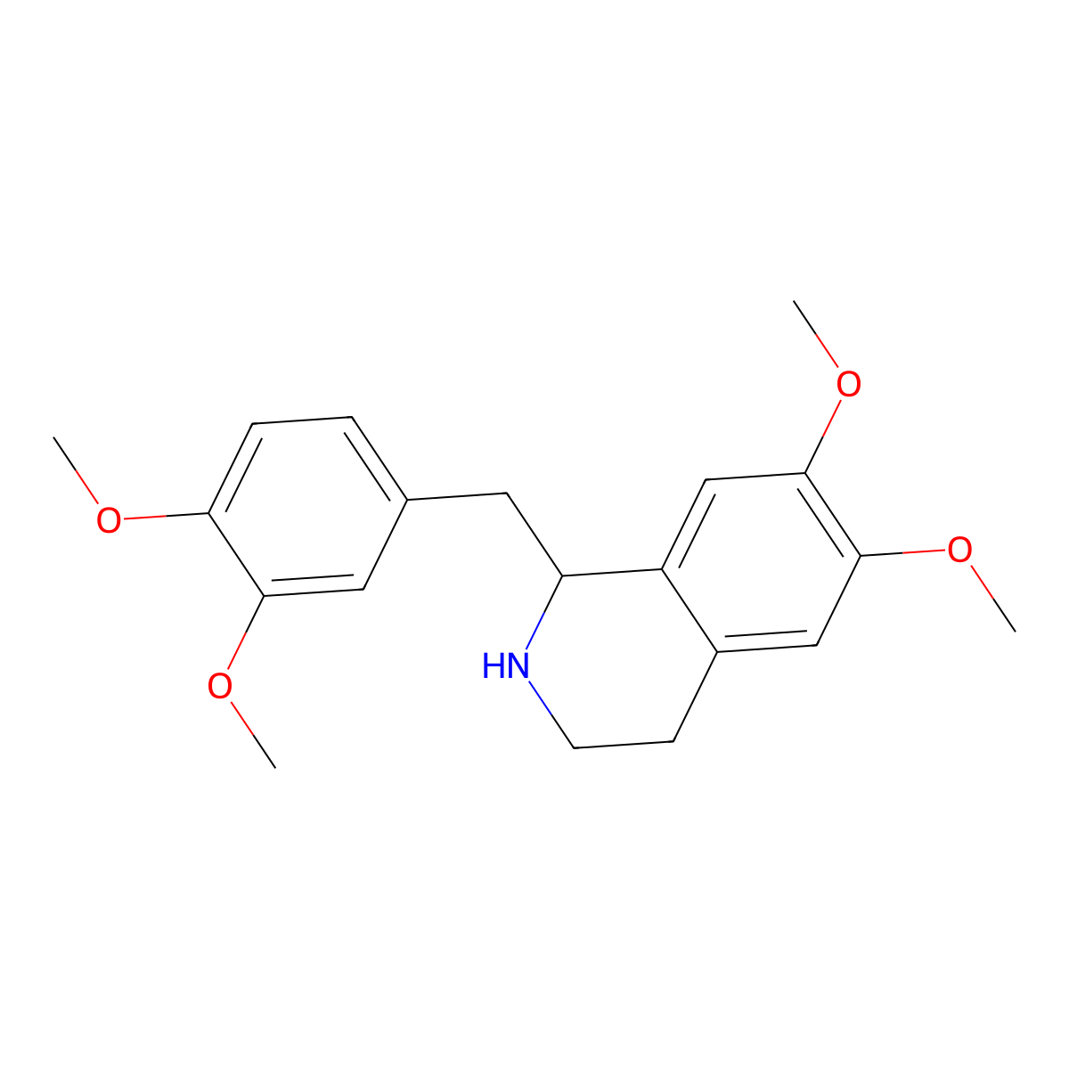 (+-)-Tetrahydropapaverine molecular structure, CAS 13074-31-2