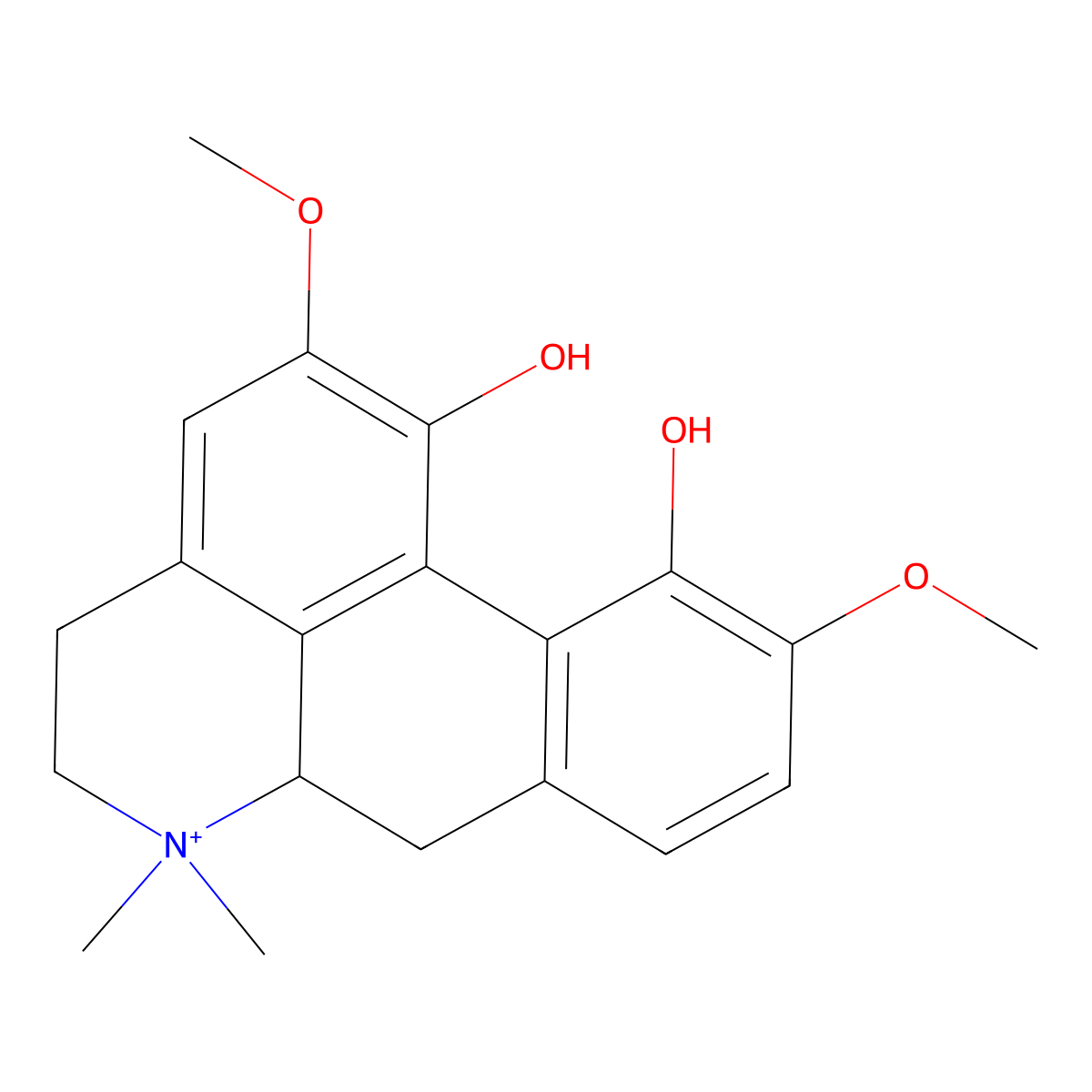 (+)-Magnoflorine Iodide molecular structure, CAS 13074-53-8