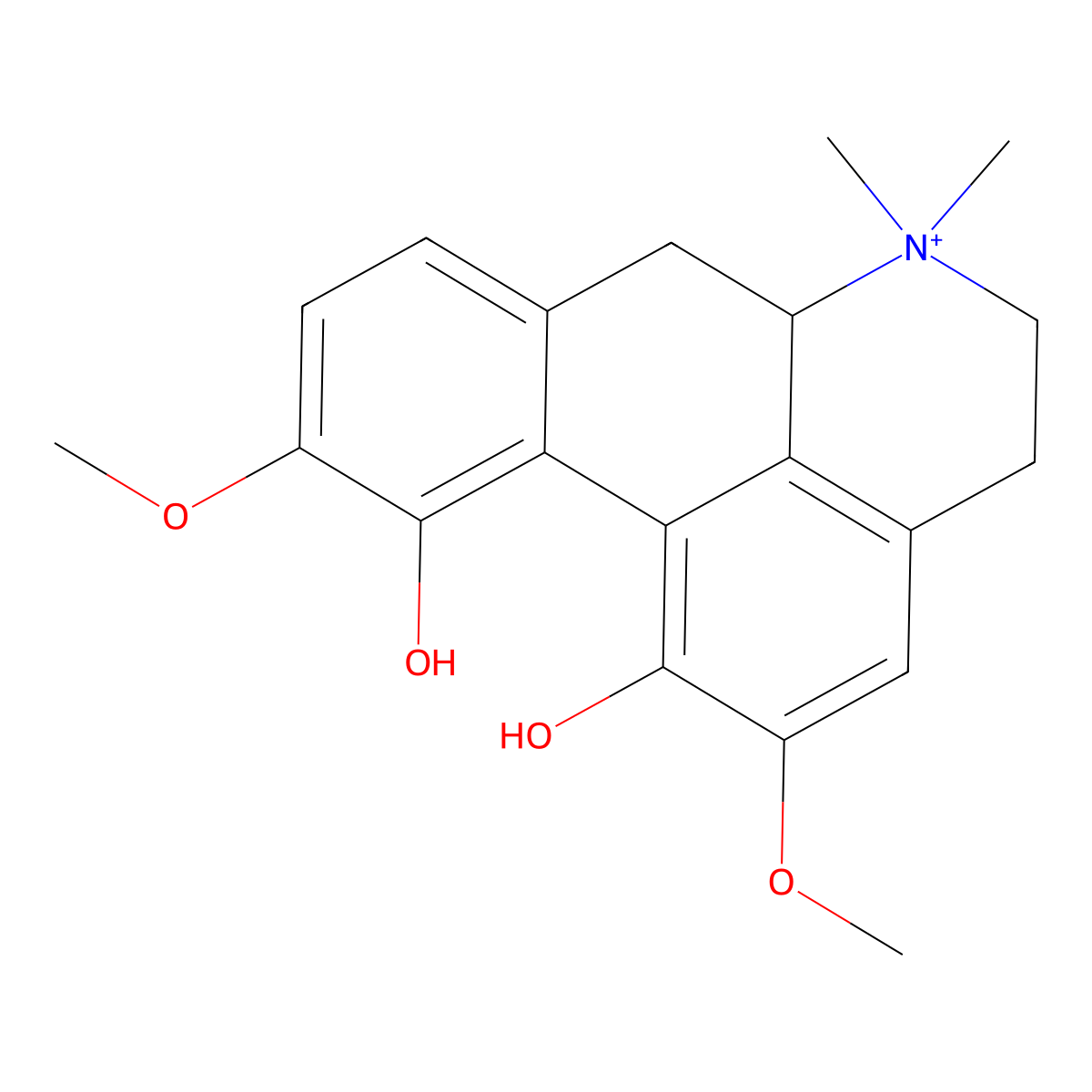 (+)-Magnoflorine Iodide molecular structure, CAS 13074-53-8