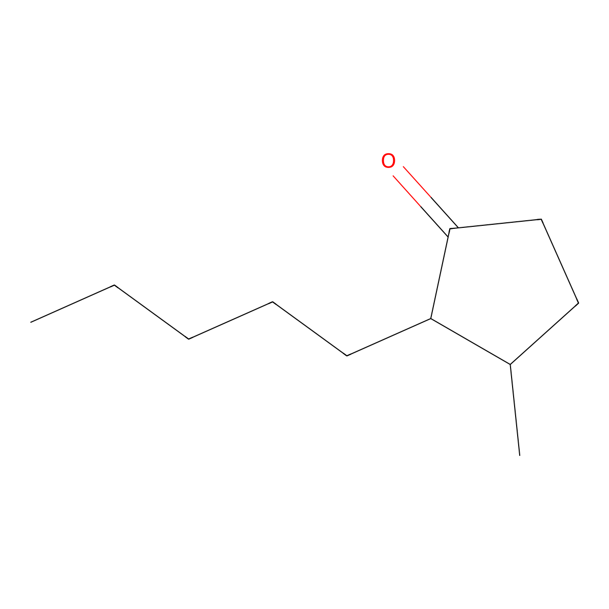 3-Methyl-2-pentylcyclopentan-1-one molecular structure, CAS 13074-63-0