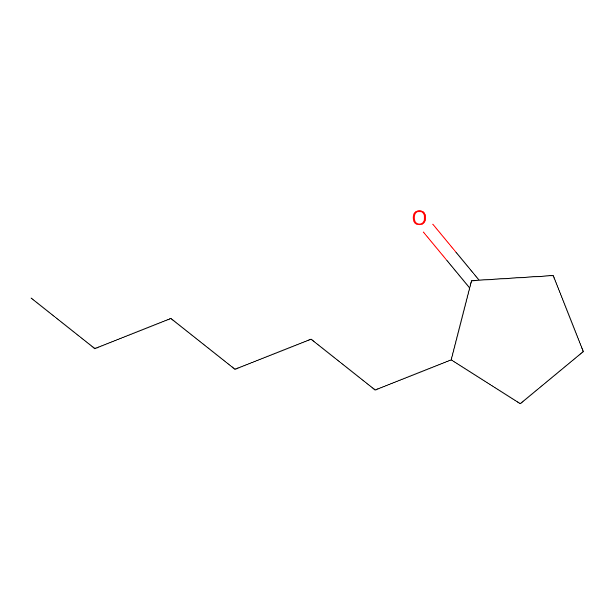 2-Hexylcyclopentanone molecular structure, CAS 13074-65-2