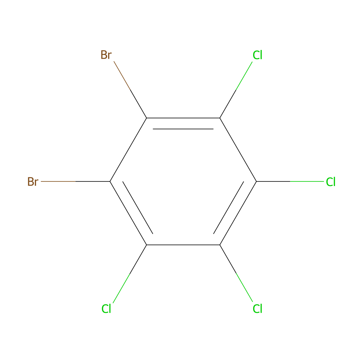 1,2-Dibromo-3,4,5,6-tetrachloro-benzene molecular structure, CAS 13074-97-0