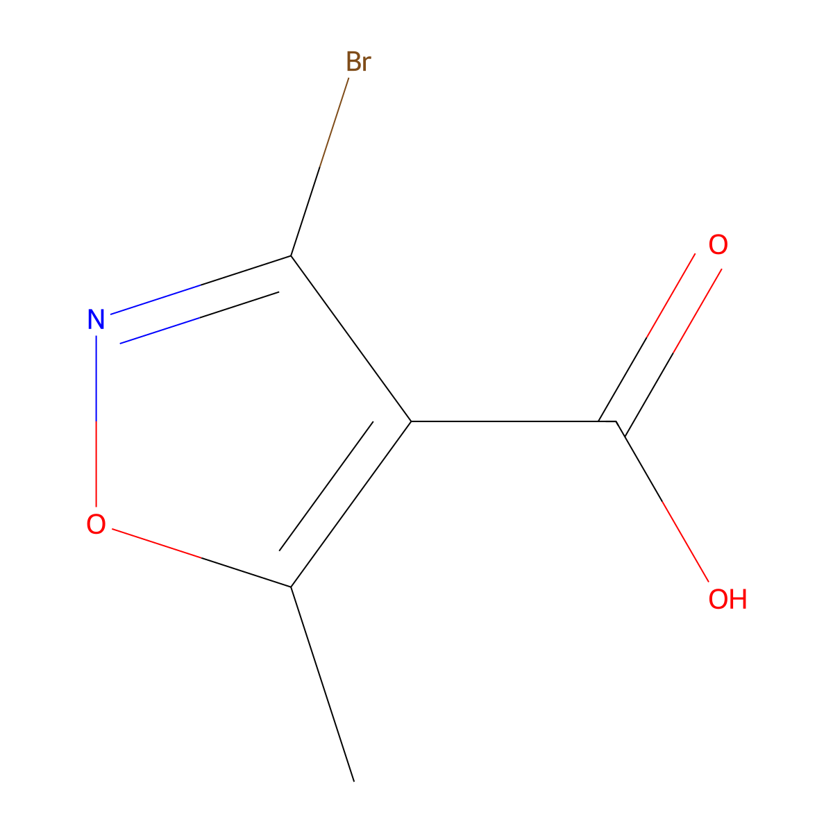 3-Bromo-5-methyl-1,2-oxazole-4-carboxylic acid molecular structure, CAS 130742-22-2