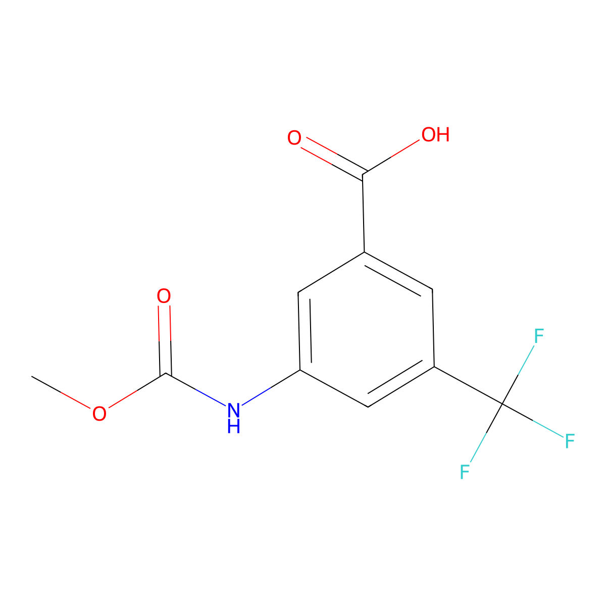 3-[(Methoxycarbonyl)amino]-5-(trifluoromethyl)benzoic acid molecular structure, CAS 1307424-31-2