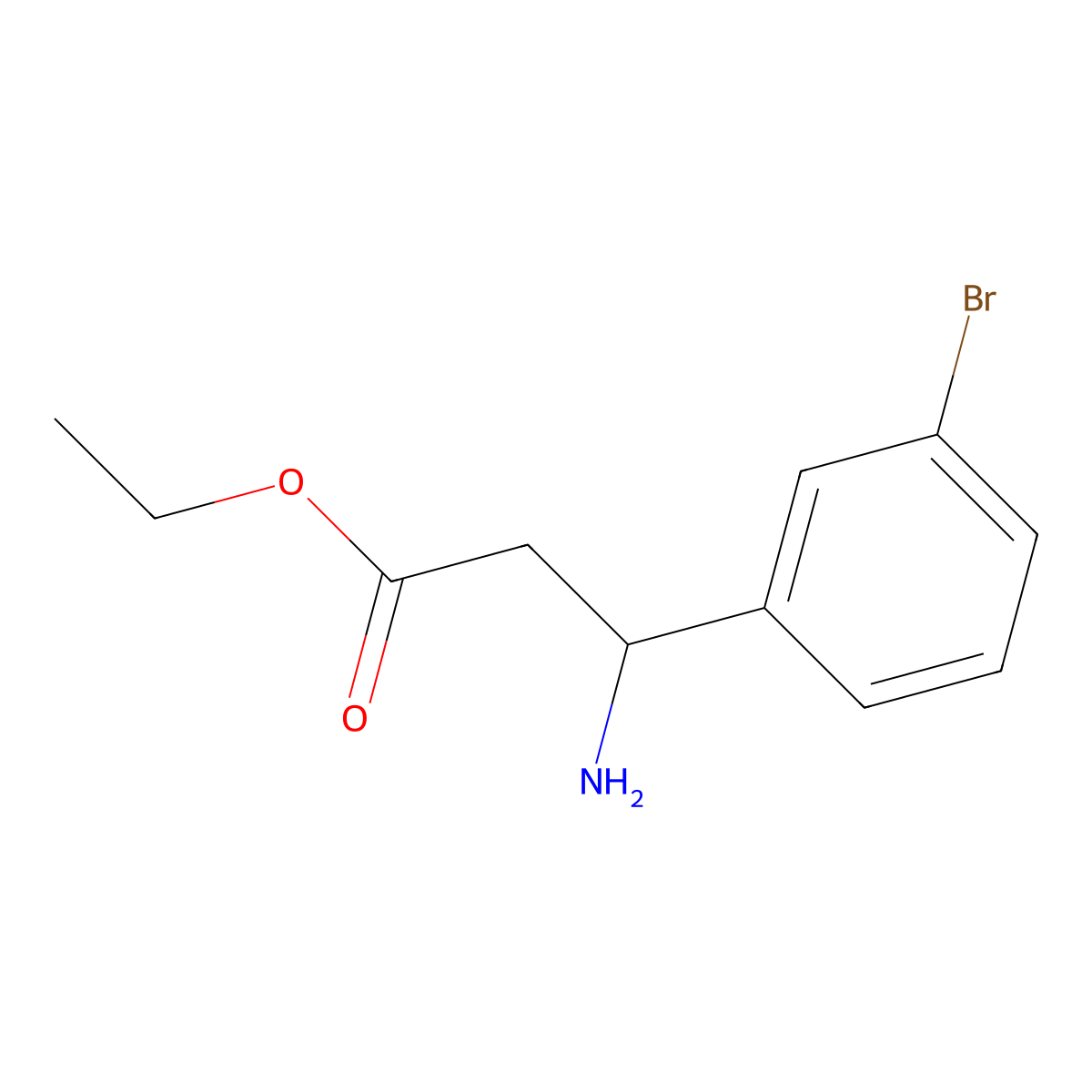 ethyl (3S)-3-amino-3-(3-bromophenyl)propanoate molecular structure, CAS 1307443-06-6