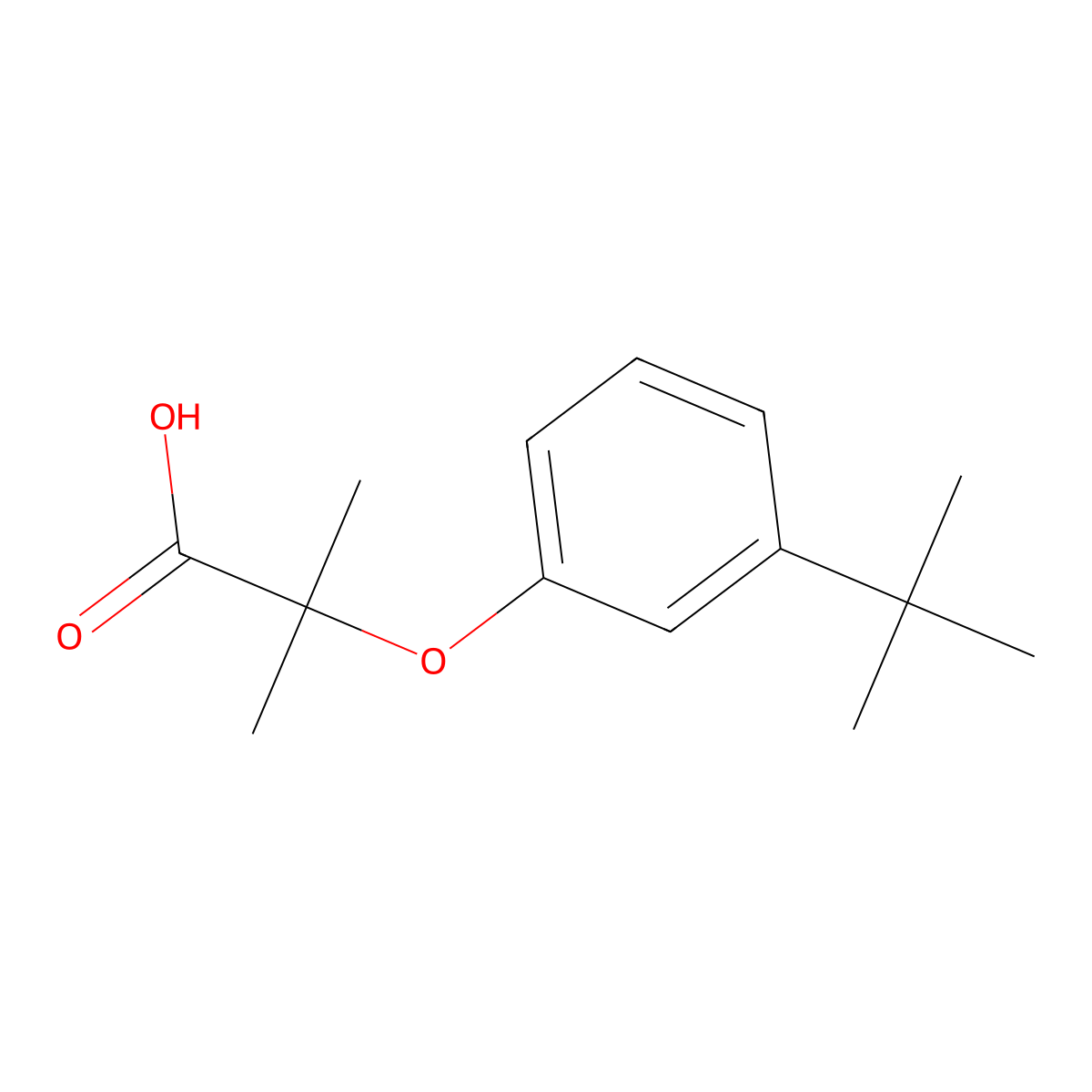 2-(3-(Tert-butyl)phenoxy)-2-methylpropanoic acid molecular structure, CAS 1307449-08-6