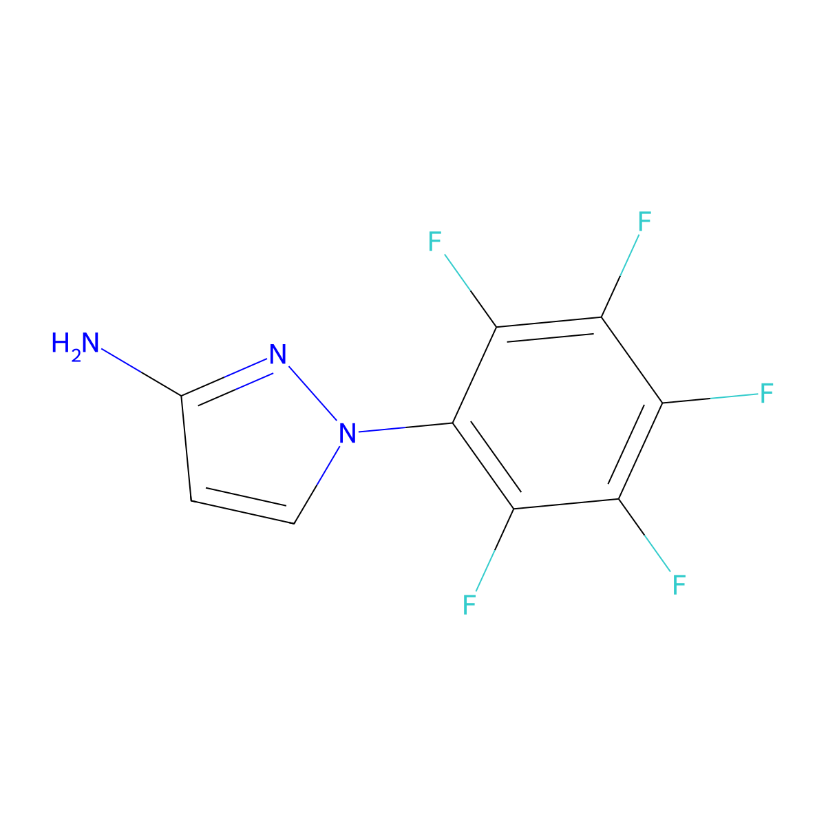 1-(pentafluorophenyl)-1H-pyrazol-3-amine molecular structure, CAS 1307462-59-4