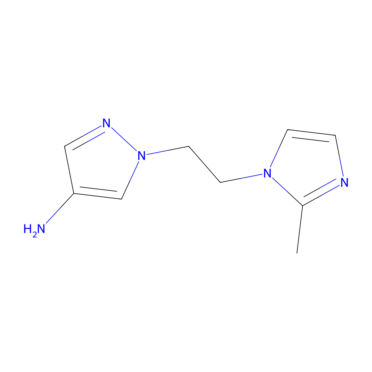 1-[2-(2-Methyl-1H-imidazol-1-YL)ethyl]-1H-pyrazol-4-amine molecular structure, CAS 1307467-92-0