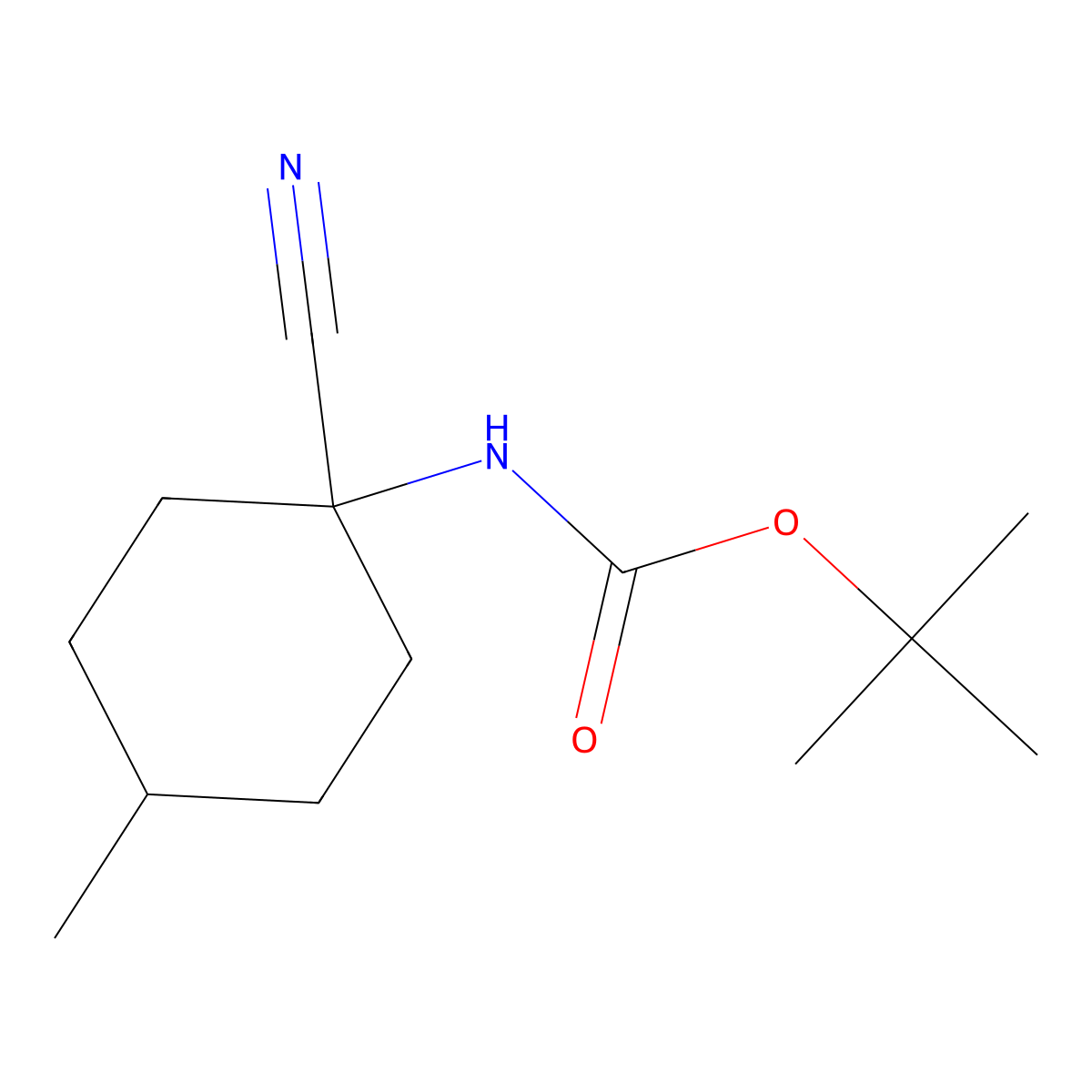 tert-butyl N-(1-cyano-4-methylcyclohexyl)carbamate molecular structure, CAS 1307482-01-4