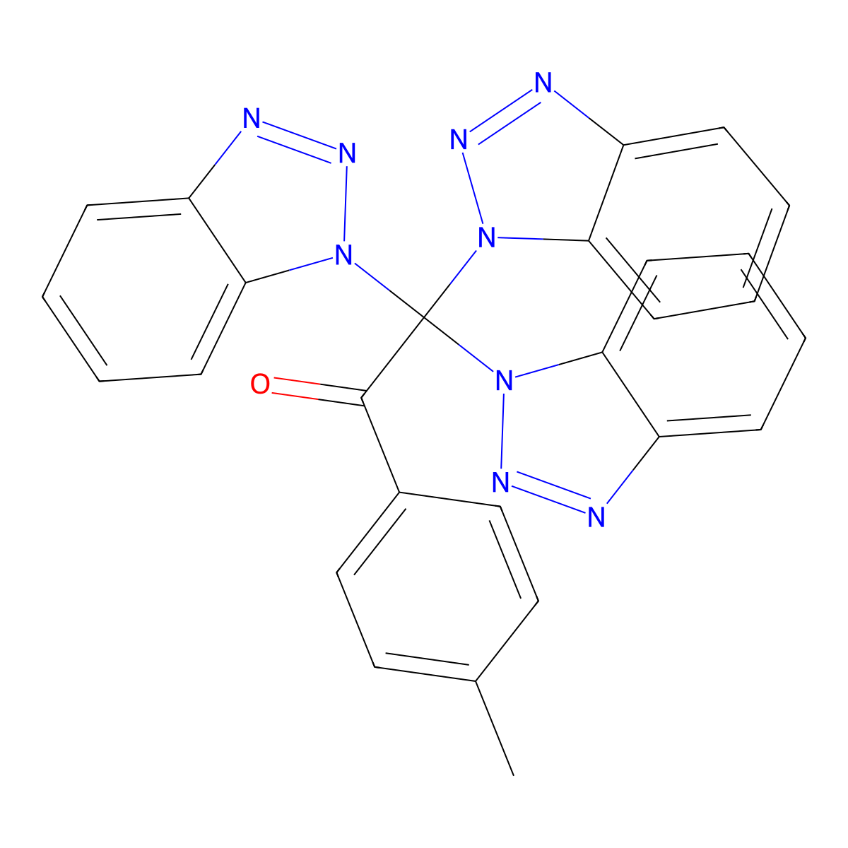 2,2,2-Tris(1H-1,2,3-benzotriazol-1-yl)-1-(4-methylphenyl)ethan-1-one molecular structure, CAS 130749-20-1
