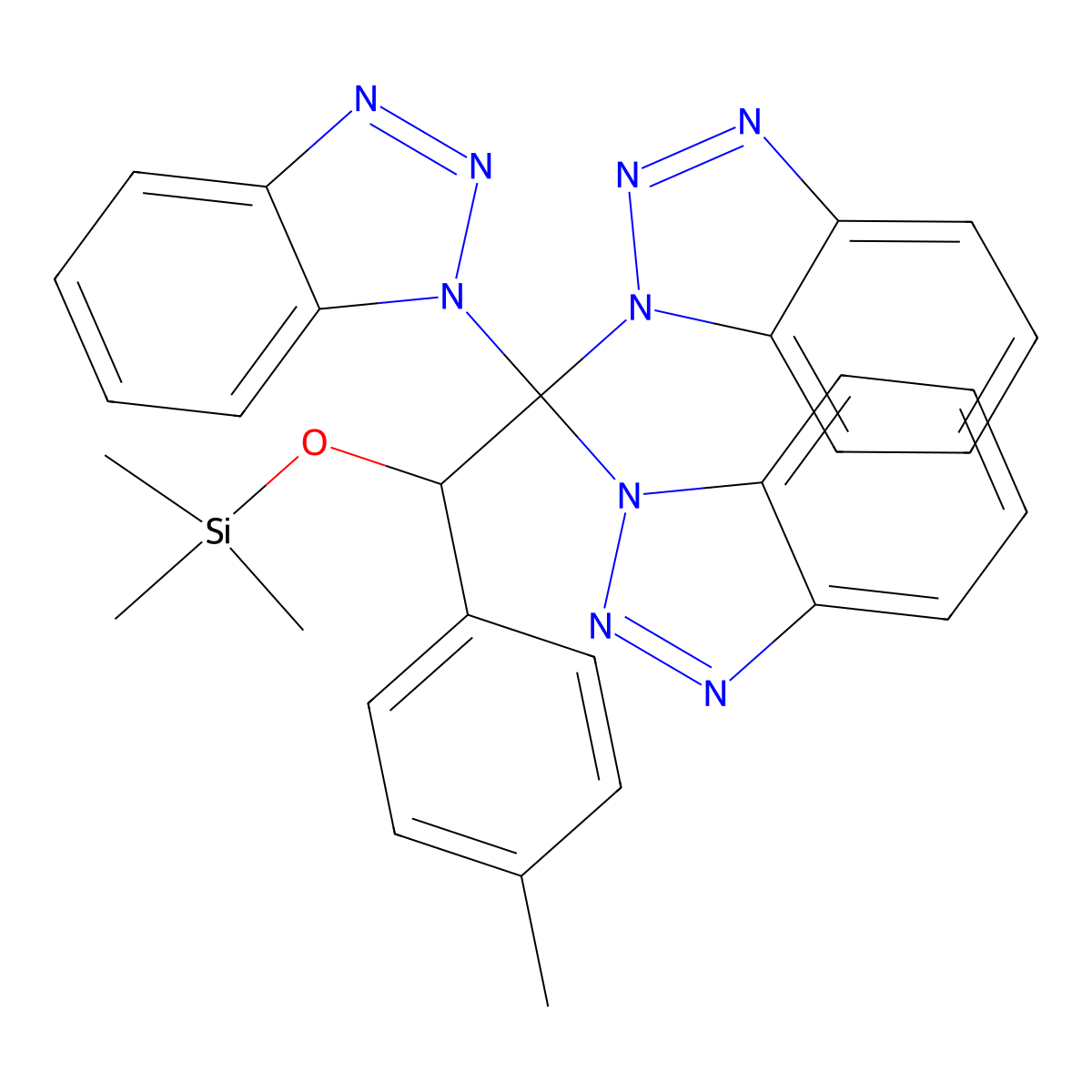 1-[1,1-Bis(1H-1,2,3-benzotriazol-1-yl)-2-(4-methylphenyl)-2-[(trimethylsilyl)oxy]ethyl]-1H-1,2,3-benzotriazole molecular structure, CAS 130749-22-3