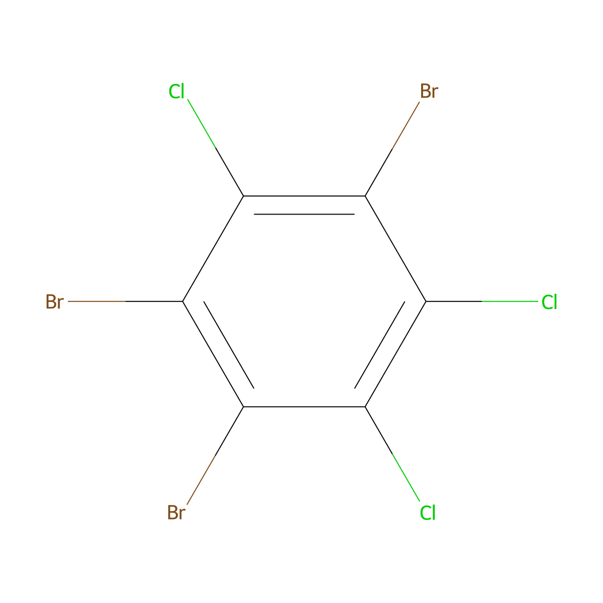 1,2,4-Tribromo-3,5,6-trichlorobenzene molecular structure, CAS 13075-01-9
