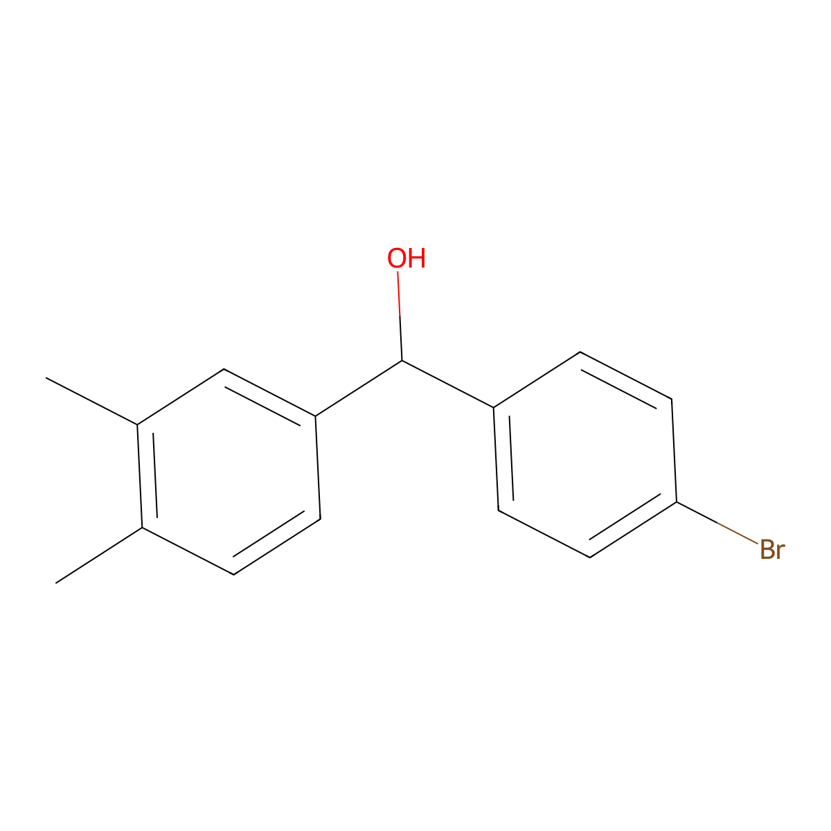 (4-Bromophenyl)(3,4-dimethylphenyl)methanol molecular structure, CAS 1307514-85-7