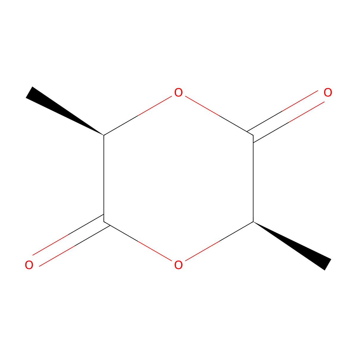 Lactide, D- molecular structure, CAS 13076-17-0
