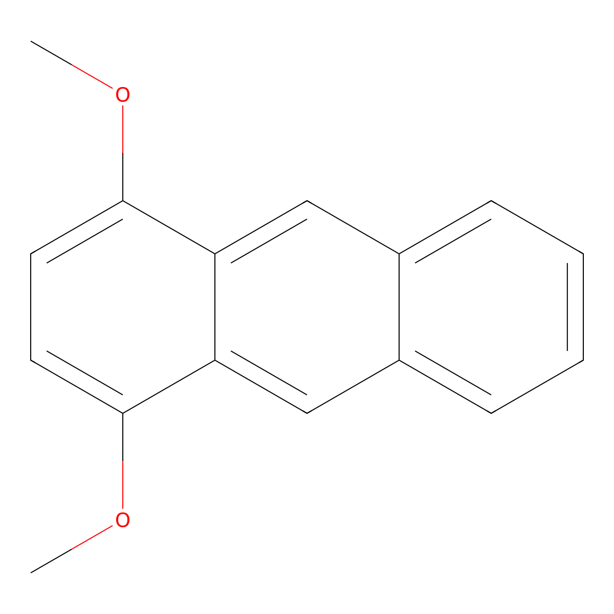 1,4-Dimethoxyanthracene molecular structure, CAS 13076-29-4
