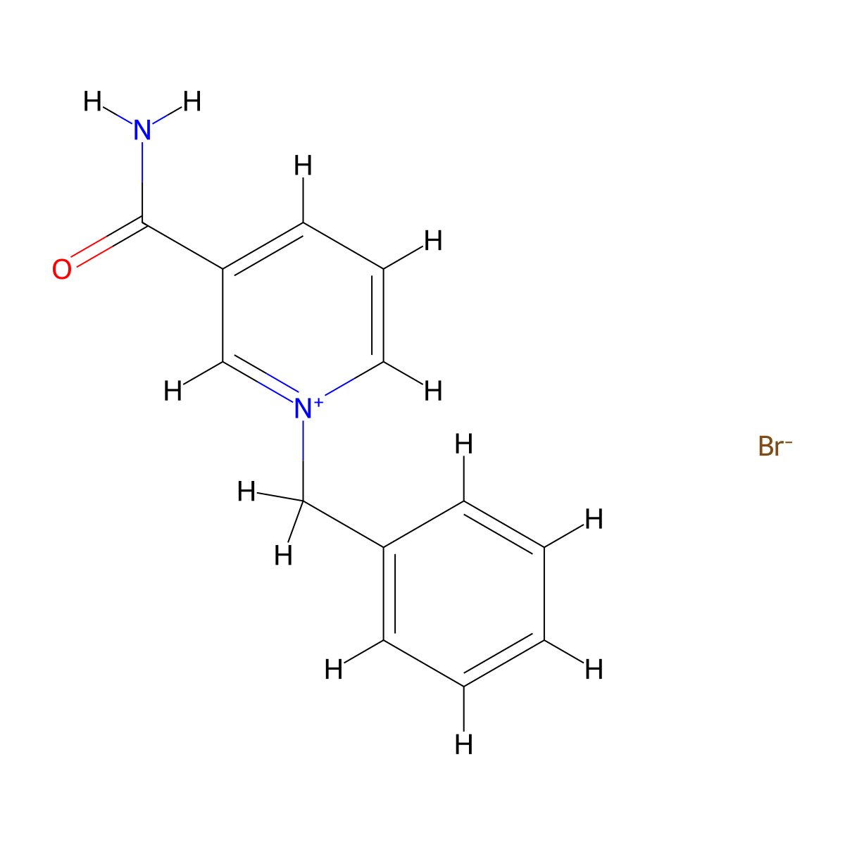 Pyridinium, 3-(aminocarbonyl)-1-(phenylmethyl)-, bromide molecular structure, CAS 13076-43-2