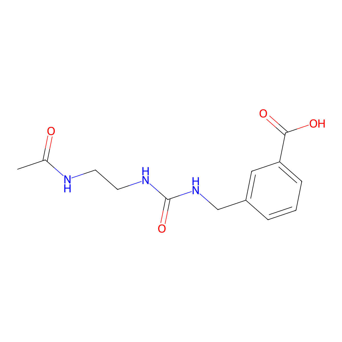 3-({[(2-Acetamidoethyl)carbamoyl]amino}methyl)benzoic acid molecular structure, CAS 1307657-25-5