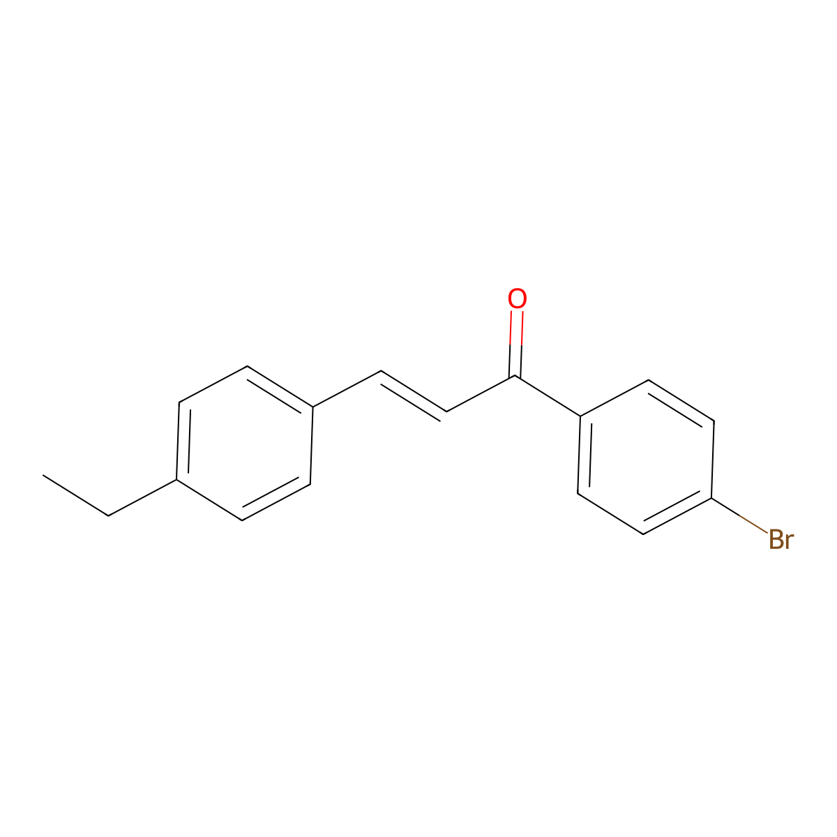 (2E)-1-(4-Bromophenyl)-3-(4-ethylphenyl)prop-2-en-1-one molecular structure, CAS 130768-84-2