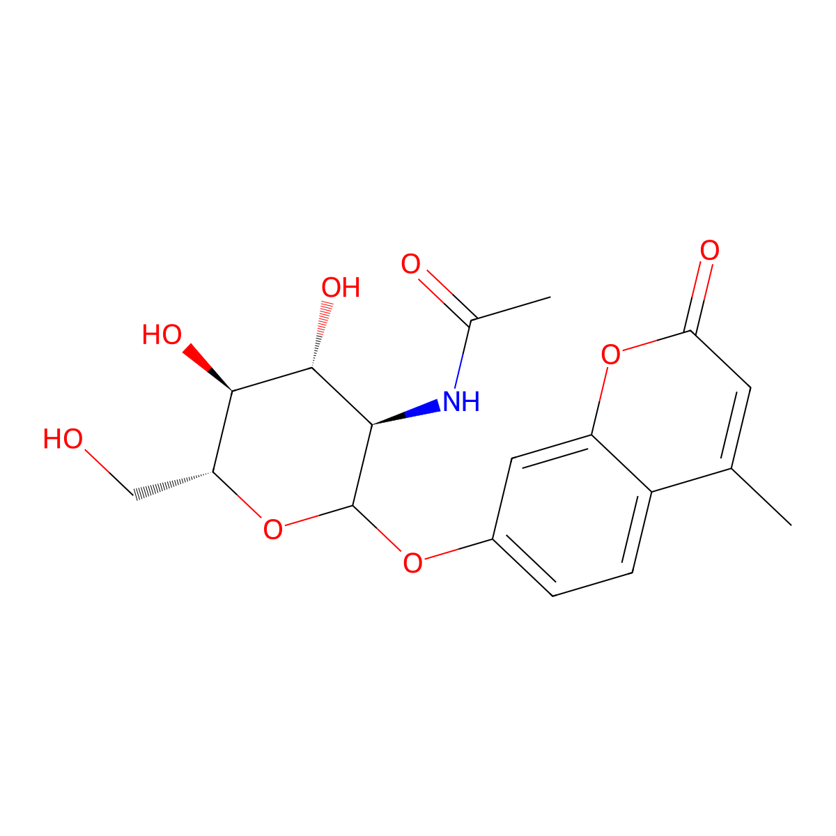 N-[(3R,4R,5S,6R)-4,5-dihydroxy-6-(hydroxymethyl)-2-(4-methyl-2-oxochromen-7-yl)oxyoxan-3-yl]acetamide molecular structure, CAS 13077-96-8