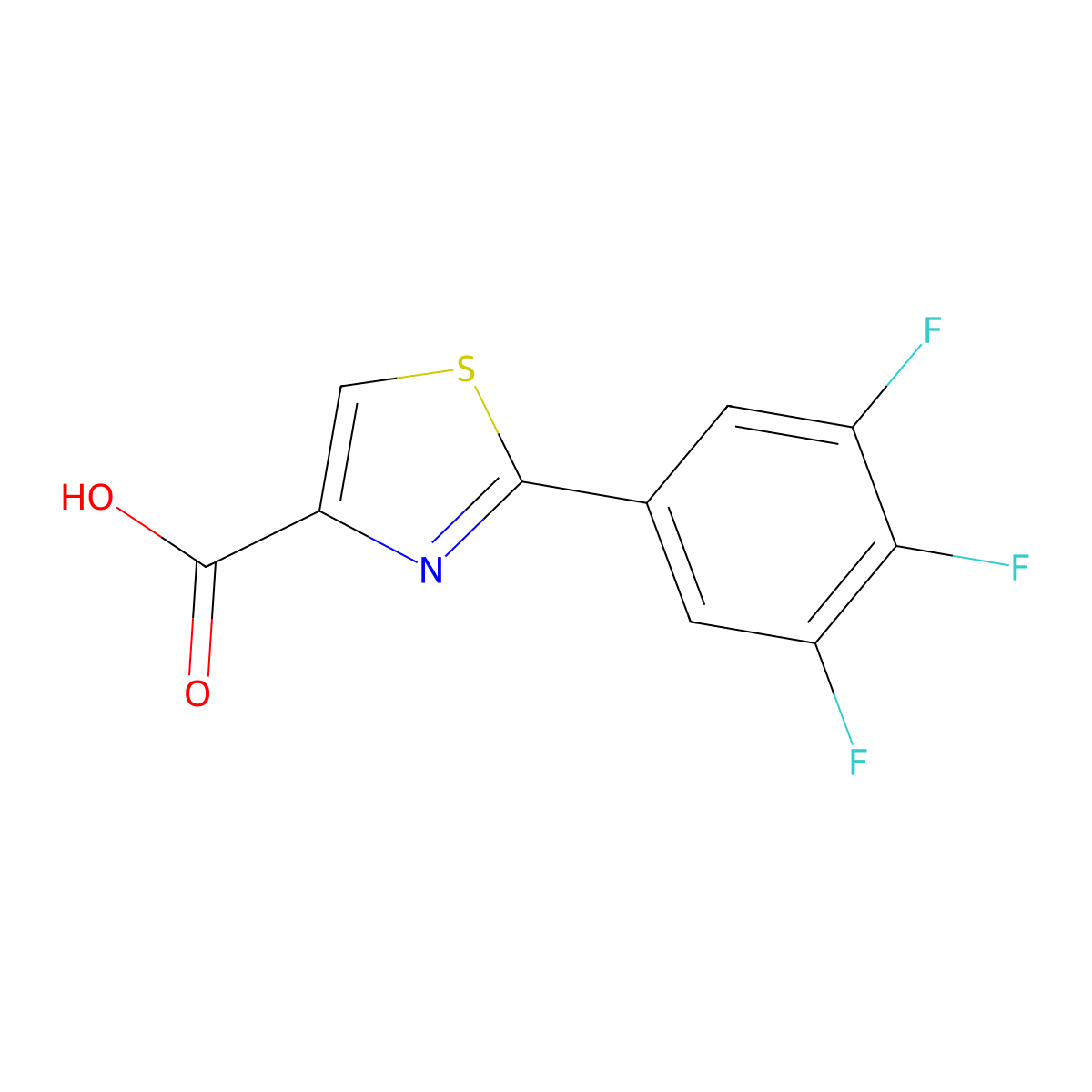 2-(3,4,5-Trifluorophenyl)thiazole-4-carboxylic Acid molecular structure, CAS 1307705-35-6