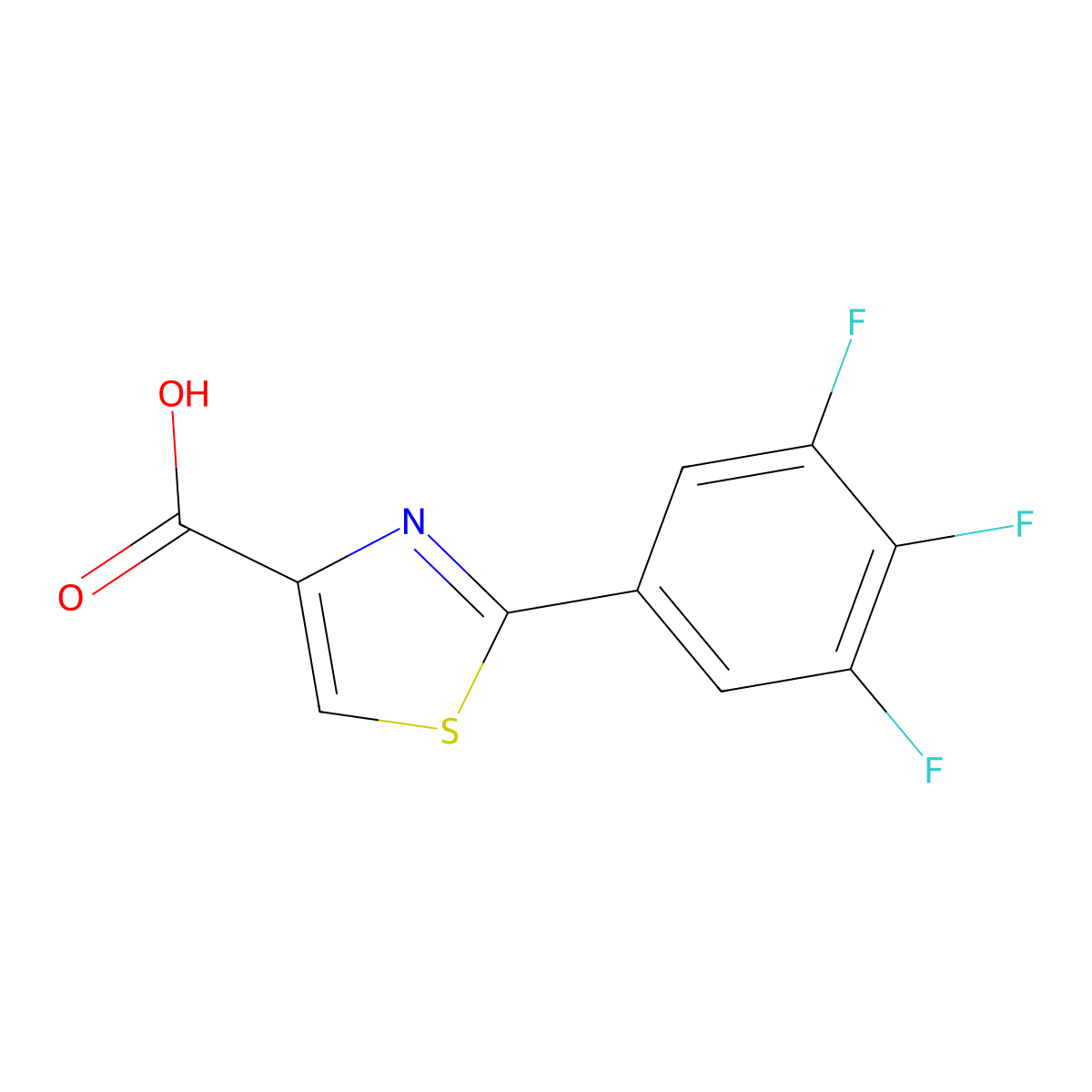 2-(3,4,5-Trifluorophenyl)thiazole-4-carboxylic Acid molecular structure, CAS 1307705-35-6