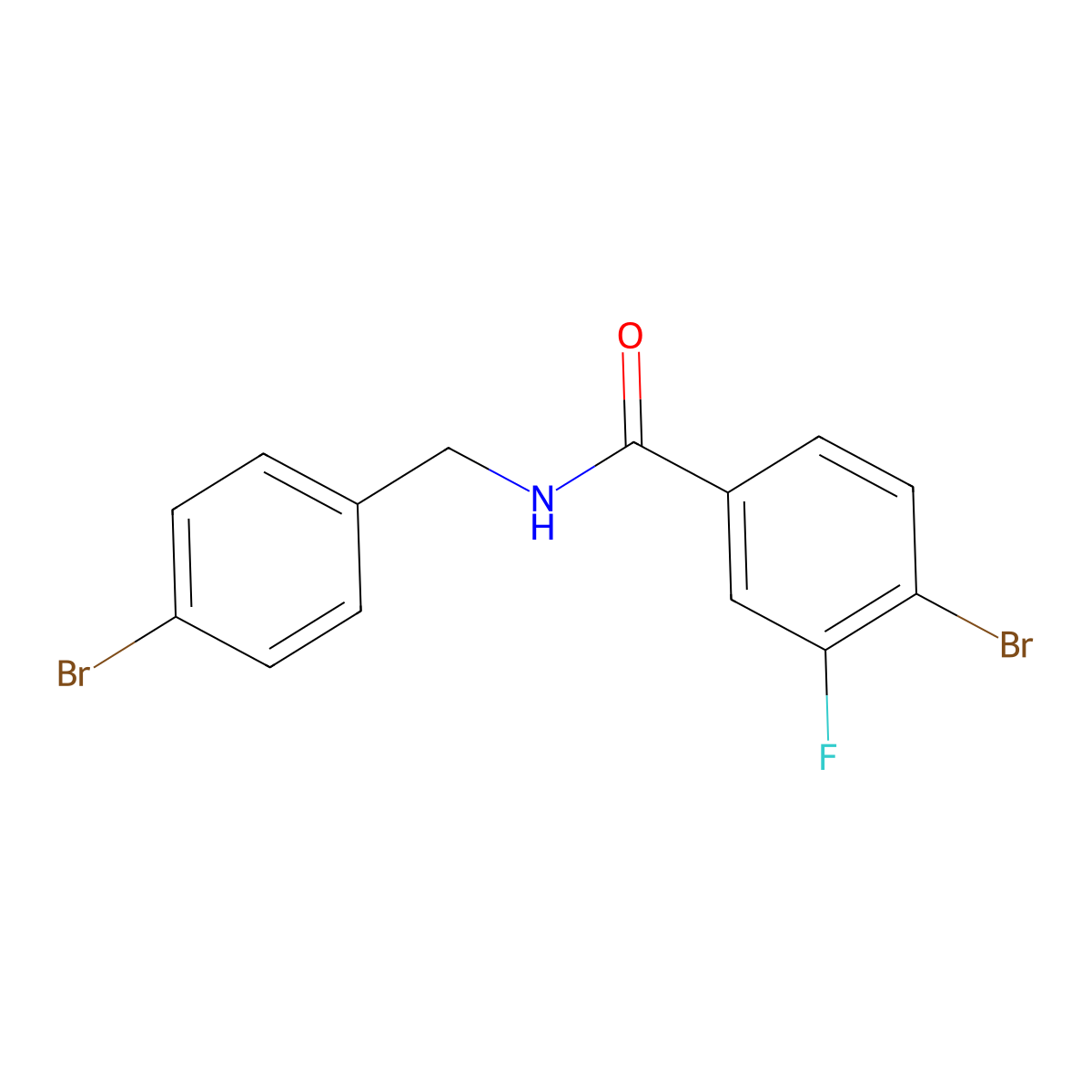 4-bromo-N-[(4-bromophenyl)methyl]-3-fluorobenzamide molecular structure, CAS 1307736-91-9