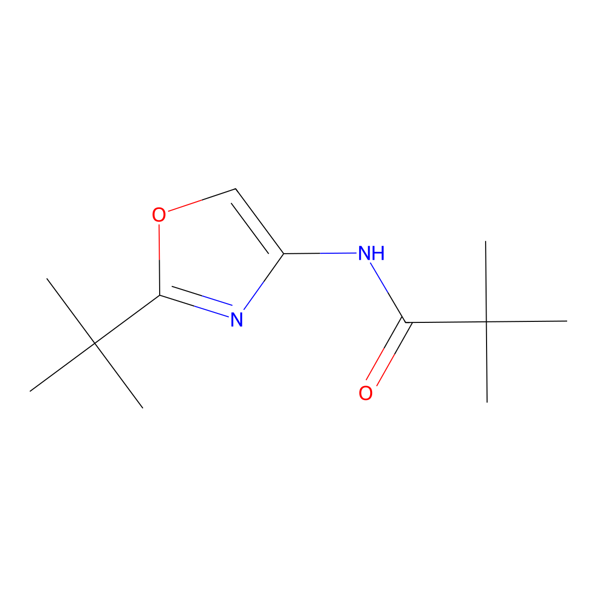 N-(2-(tert-Butyl)oxazol-4-yl)pivalamide molecular structure, CAS 130775-30-3