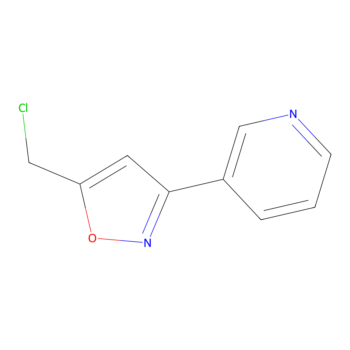 3-[5-(Chloromethyl)isoxazol-3-YL]pyridine molecular structure, CAS 130775-64-3