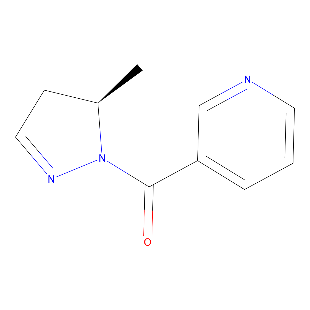 (R)-(5-Methyl-4,5-dihydro-1H-pyrazol-1-YL)(pyridin-3-YL)methanone molecular structure, CAS 130775-79-0