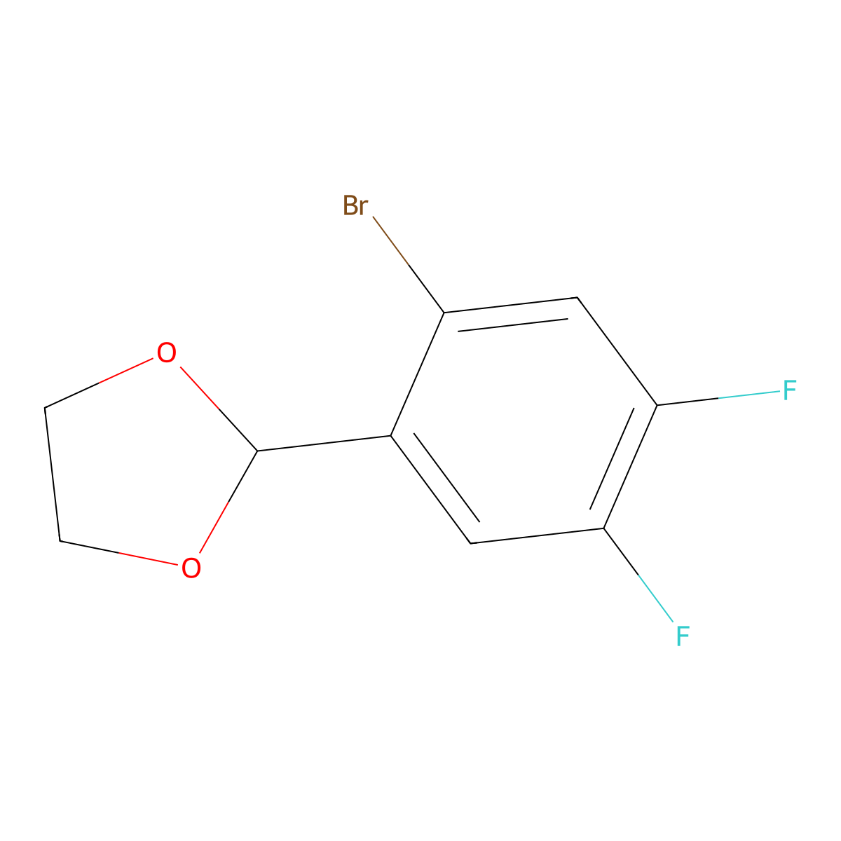 2-(2-Bromo-4,5-difluorophenyl)-1,3-dioxolane molecular structure, CAS 1307795-09-0