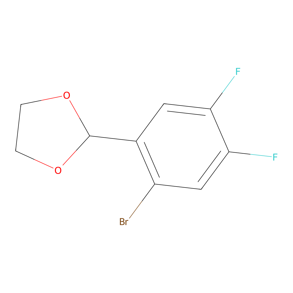 2-(2-Bromo-4,5-difluorophenyl)-1,3-dioxolane molecular structure, CAS 1307795-09-0