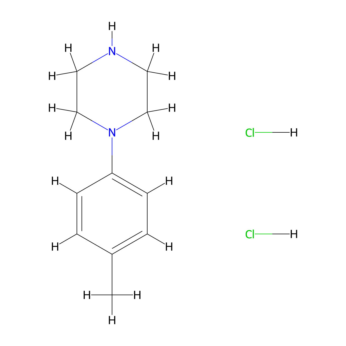 1-(p-Tolyl)piperazine dihydrochloride molecular structure, CAS 13078-14-3