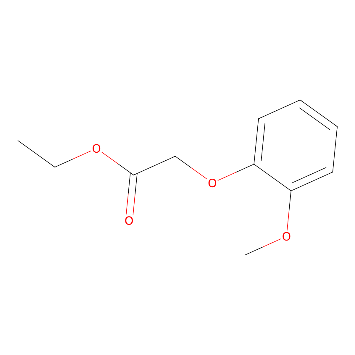 Ethyl (2-methoxyphenoxy)acetate molecular structure, CAS 13078-21-2