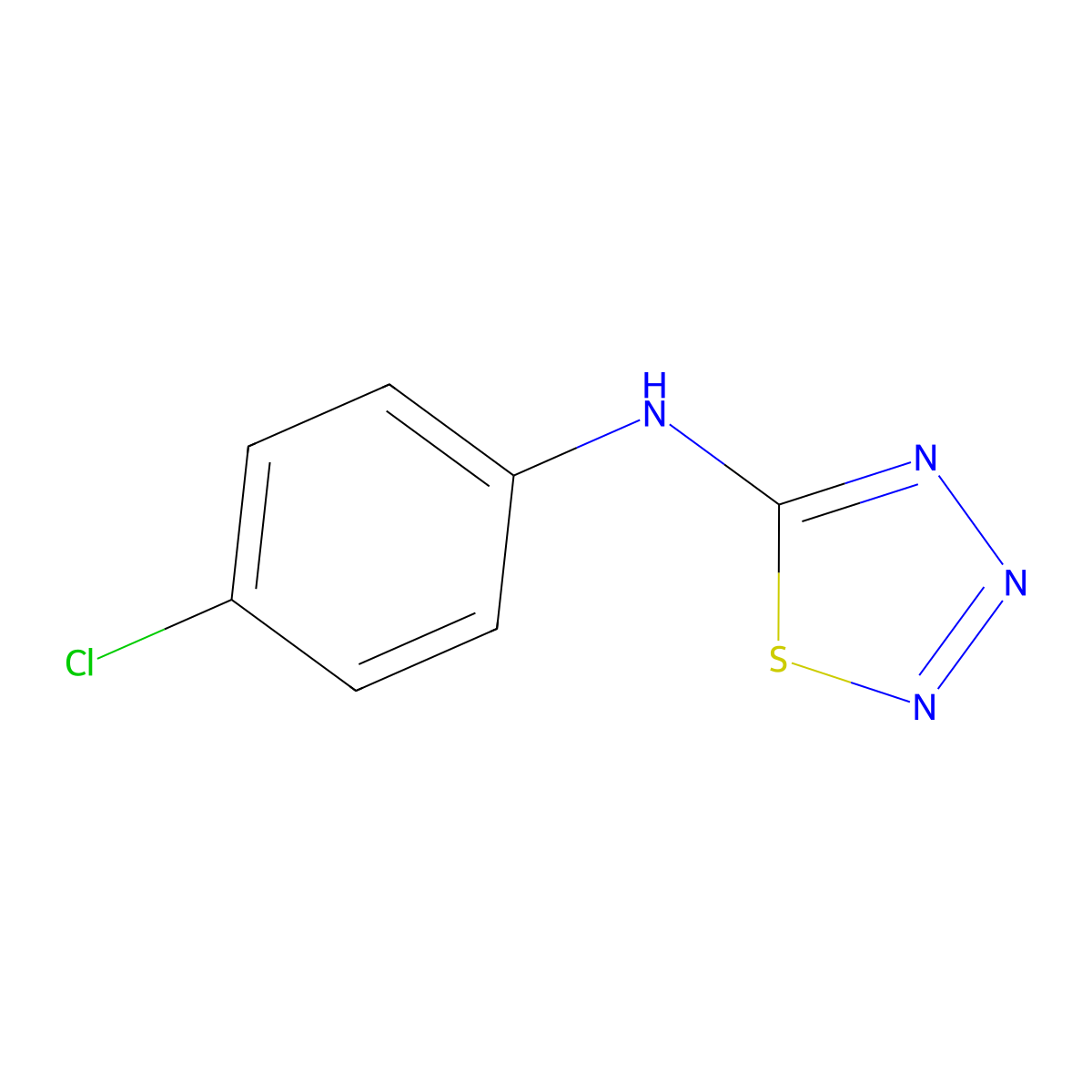 1,2,3,4-Thiatriazol-5-amine, N-(4-chlorophenyl)- molecular structure, CAS 13078-27-8