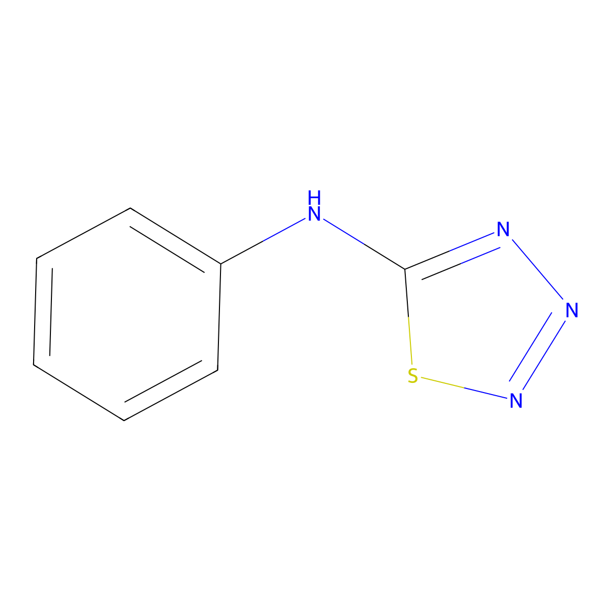 5-Anilino-1,2,3,4-thiatriazole molecular structure, CAS 13078-30-3
