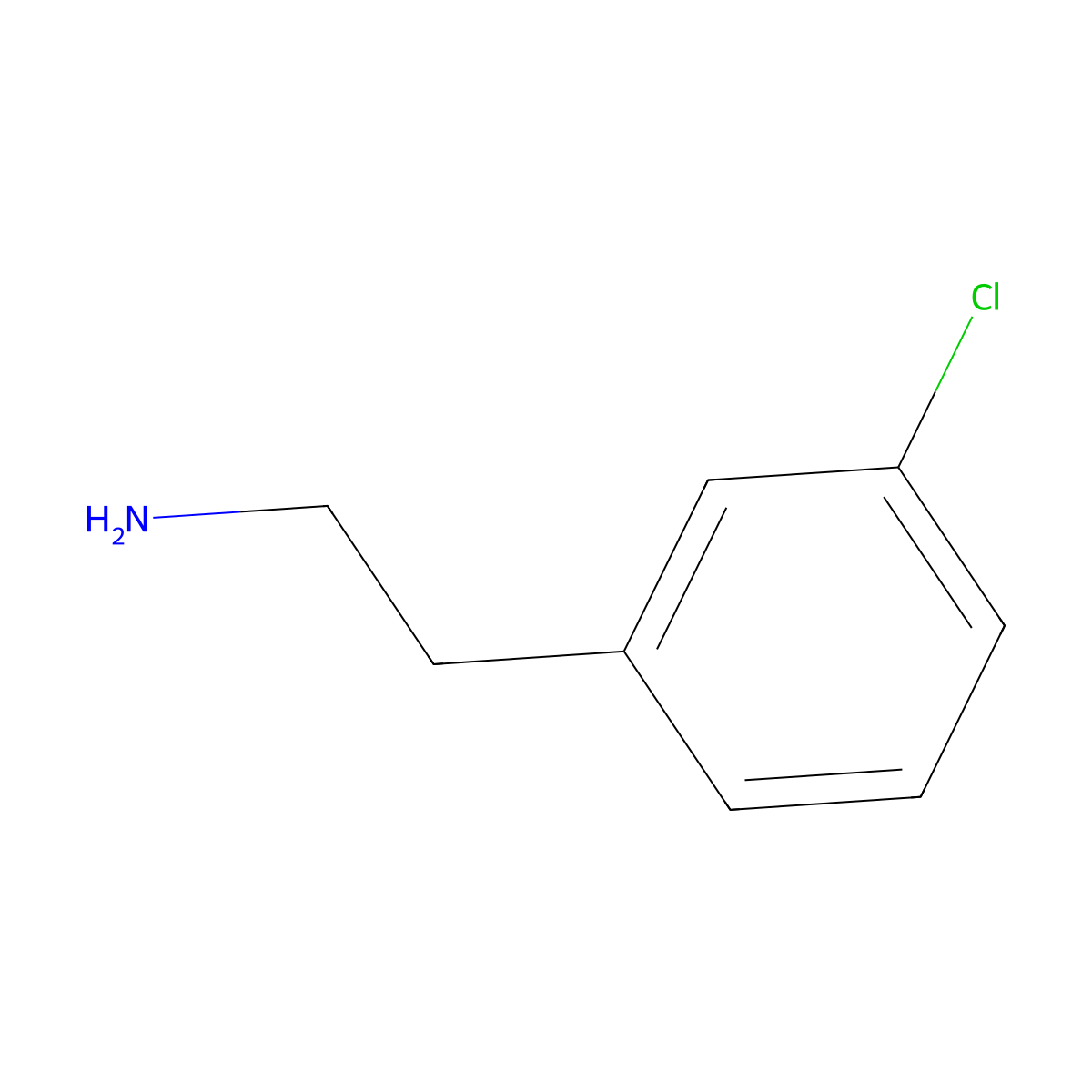 3-Chlorophenethylamine molecular structure, CAS 13078-79-0